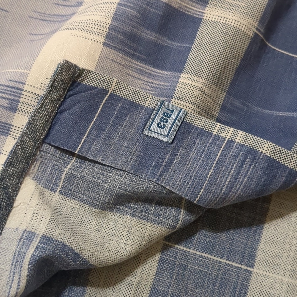 Tommy Bahama Button Up Collared Short Sleeve Blue and withe men size L - Picture 5 of 10